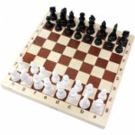 Набор игр ТРИ СОВЫ 2в1 "Шахматы, шашки", обиходные, пластиковые с деревянной доской 29*29см